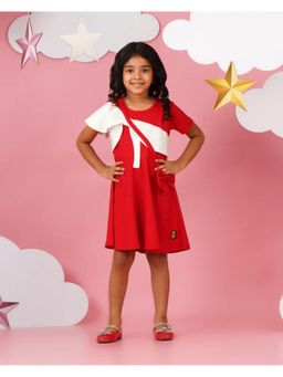 Avokiddos - Red Girls Bow Bag Dress