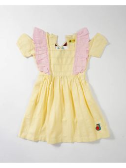 Avokiddos - Yellow Girls Back-Tie Skater Dress