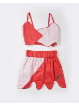 Avokiddos - Girls Contrast Party Wear Co-Ord (Set of 2)