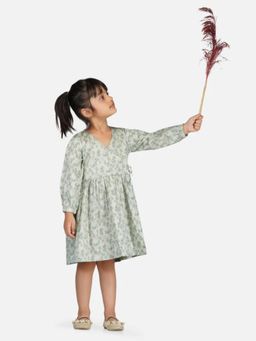 Avokiddos - Green Girls Cute Kimono Relaxed Dress