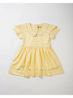 Avokiddos - Yellow Girls Cute Yellow Fit and Flare Dress