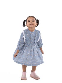 Avokiddos - Grey Girls Delicate Lace Dress