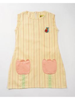 Avokiddos - Yellow Girls Lily Pockets Straight Dress