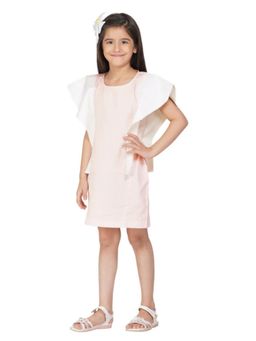 Avokiddos - Pink Girls Pink Butterfly Sleeved Dress