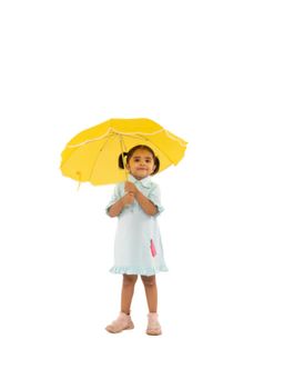 Avokiddos - Blue Girls Popsicle Dress with Frilly Sleeves