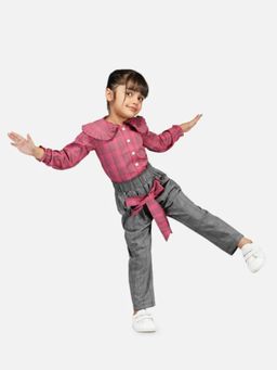 Avokiddos - Girls Relaxed Fit Stylish Shirt and Trousers (Set of 2)