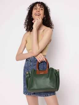 Fastrack - Women Green Structured Handheld Bag Fits Upto 11" iPad or Tablet