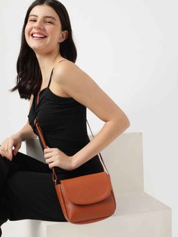 Fastrack - Textured Tan Sling Bag for Women