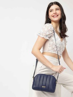Fastrack - Quilted Navy Blue Sling Bag For Women