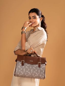 Zouk - Konkona Heritage Satchel Bag - Aravalli Abstract