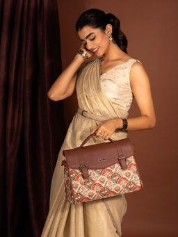 Zouk - Konkona Heritage Satchel Bag - Mughal Art Multicolor