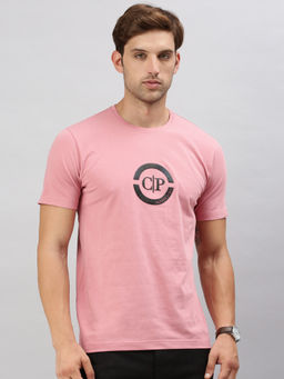 Classic Polo - Men Half Sleeves Pink Slim Fit Solid T-Shirt