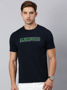 Classic Polo - Men Half Sleeves Black Slim Fit Solid T-Shirt