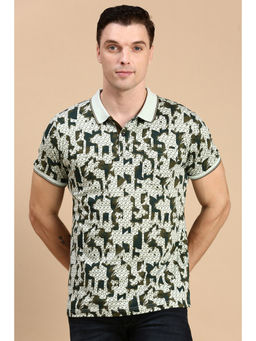 Classic Polo - Men Half Sleeves Multi-Color Slim Fit Printed Polo T-Shirt