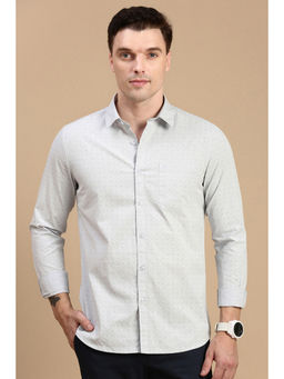 Classic Polo - Men Full Sleeves Grey Slim Fit Printed Casual Shirt