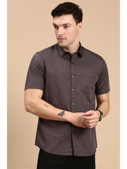 Classic Polo - Men Half Sleeves Brown Slim Fit Printed Casual Shirt