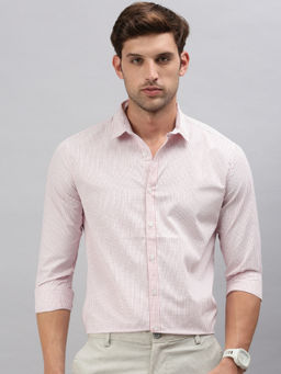 Classic Polo - Men Full Sleeves Red Slim Fit Checks Casual Shirt