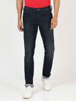 Wrangler - Men Solid Navy Blue Indigo Slim Jeans