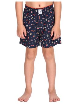 U.S. POLO ASSN. - Boys Printed Cotton Boxer Shorts Navy Blue