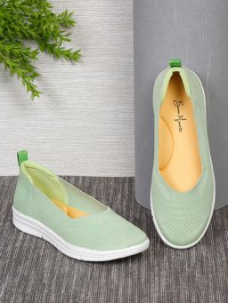 Bruno Manetti - Women's S Green Slip-On Back Closed Round Toe Ballerinas