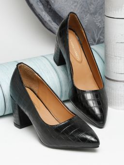 Bruno Manetti - Women's Black Slip-On Pointed Toe Back Close Comfort Heels