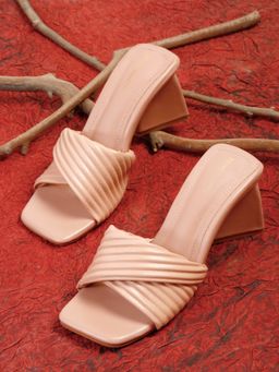 Bruno Manetti - Women's Nude Slip-On Back Open Sandal Heels