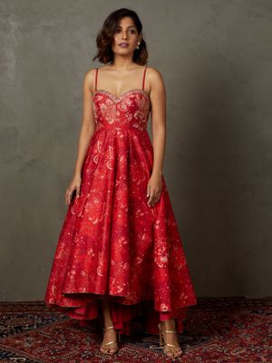 Buy RI.Ritu Kumar Red Kylie Floral Dress (M) Online