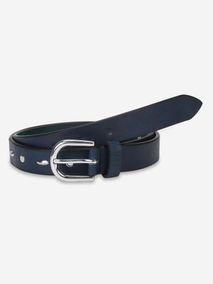 Aditi Wasan Men's Genuine Leather Grey Casual Belt