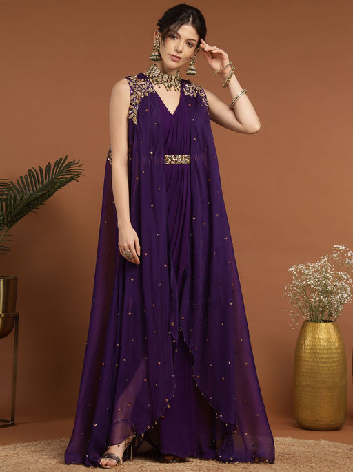 open lace back dress Hitha Layered Organza Dress main image 1