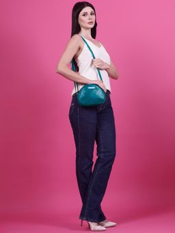 VISMIINTREND - Solid Teal Crossbody Sling Bag
