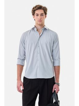 Snitch - Light Grey Solid Full Sleeves Slim Formal Luxe Shirt for Men