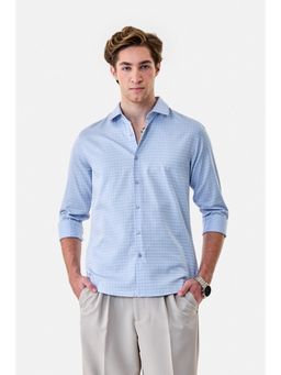 Snitch - Light Blue Checks Full Sleeves Slim Formal Luxe Shirt for Men
