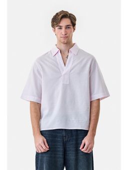Snitch - Light Pink Solid Half Sleeves Regular Casual Shirt for Men