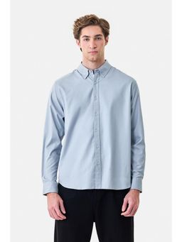 Snitch - Light Blue Solid Full Sleeves Regular Semi Formal Shirt for Men
