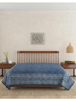 Fabindia - Indigo Nirali Printed Cotton Bed Cover (Double)