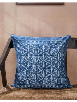 Fabindia - Indigo Nirali Printed Cotton Cushion Cover (One Size)
