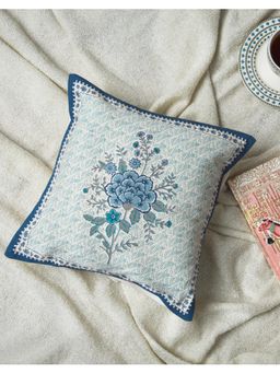 Fabindia - Blue Wabi Sabi Printed Cotton Cushion Cover (One Size)