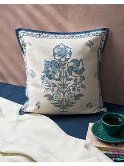 Fabindia - Blue Wabi Sabi Printed Cotton Cushion Cover (One Size)