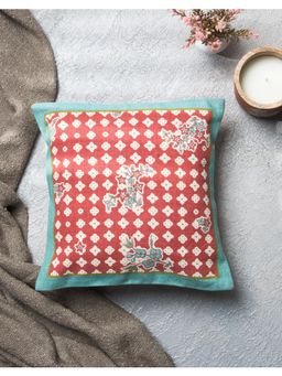 Fabindia - Coral Sienna Printed Cotton Cushion Cover (One Size)