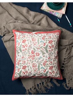 Fabindia - Pink Sienna Printed Cotton Cushion Cover (One Size)