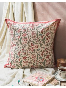 Fabindia - Pink Sienna Printed Cotton Cushion Cover (One Size)
