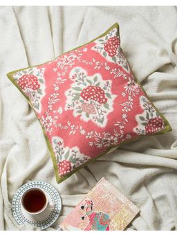 Fabindia - Pink Sienna Printed Cotton Cushion Cover (One Size)