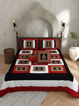 JAIPUR FABRIC - Actual Silk Emboirdery White Flat Double Bedsheet With Pillow Covers (Double)