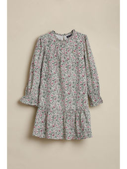 Allen Solly - Girls Multi-Color Floral Print Casual Dress