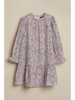 Allen Solly - Girls Pink Print Casual Dress