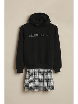 Allen Solly - Girls Black Graphic Printed Casual Dress