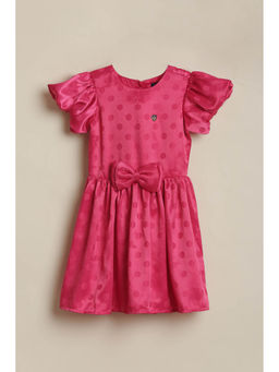 Allen Solly - Girls Pink Polka Dots Casual Dress