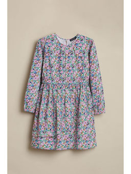 Allen Solly - Girls Multi-Color Floral Print Casual Dress