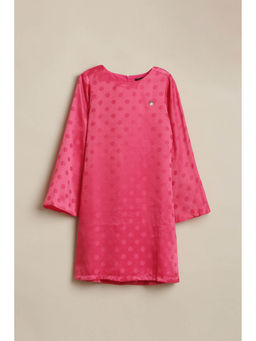 Allen Solly - Girls Pink Polka Dots Casual Dress