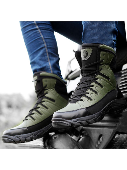 Bacca Bucci Flame 7-Eye Moto Inspired Mild Water Proof Snow Boots